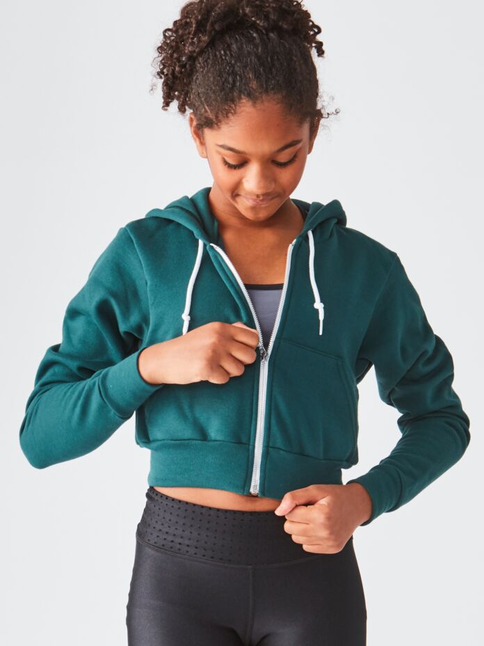 Studio Essentials Ladies Crop Full-Zip Fleece Hoodie Thumbnail