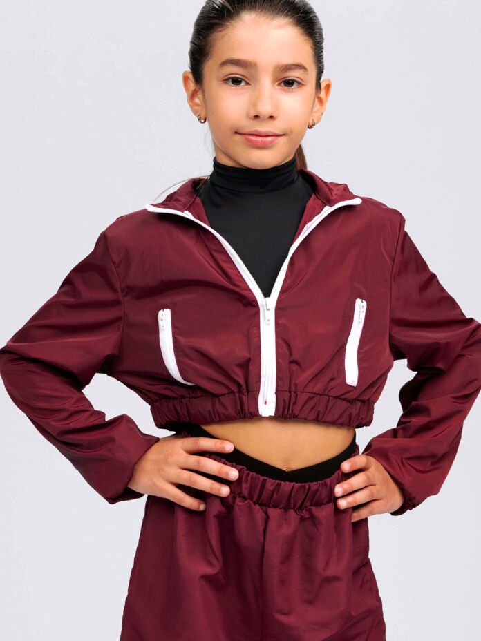 Girls Zip-Up Hooded Windbreaker Thumbnail
