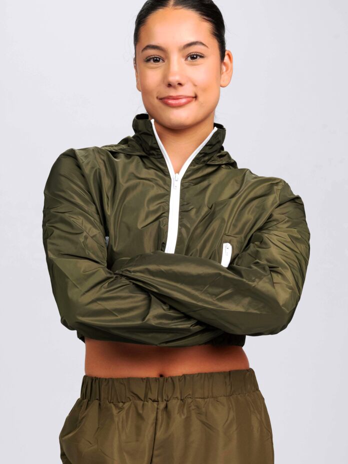 Ladies Zip-Up Hooded Windbreaker Thumbnail