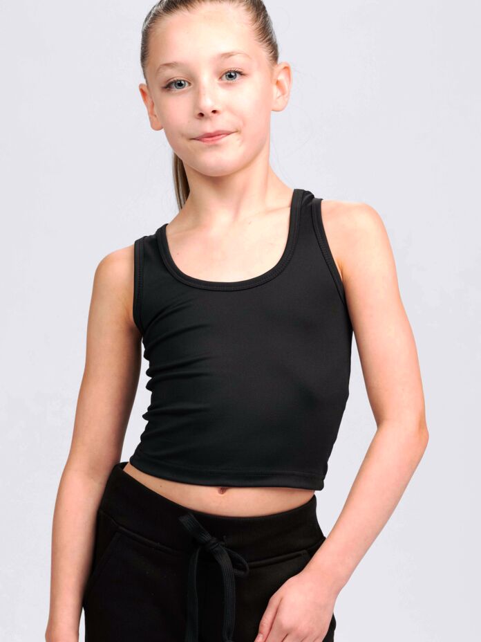 Studio Essentials Girls Poly-Spandex Crop Tank Thumbnail