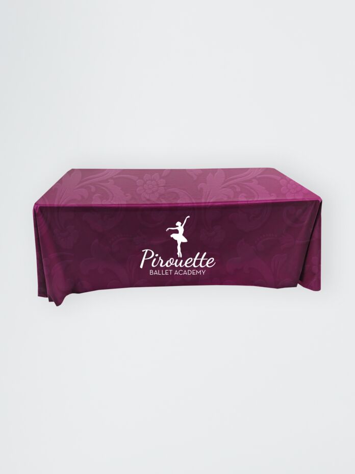 Full-Out Premium Table Cloth - 6' Table, Drape Style, 3 sided, Open Back, Rounded corners Thumbnail