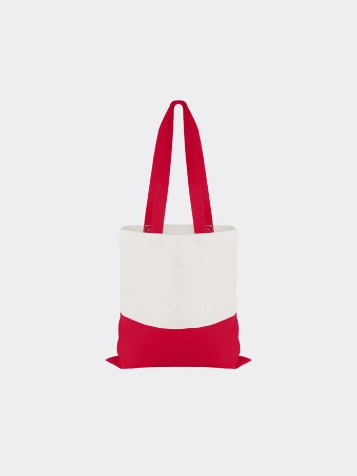 Cotton Colored Accent Flat Tote Thumbnail