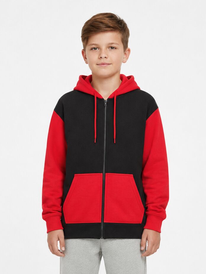 SLX Unisex Youth & Adult  Colorblock Fleece Zip Hoodie  Thumbnail