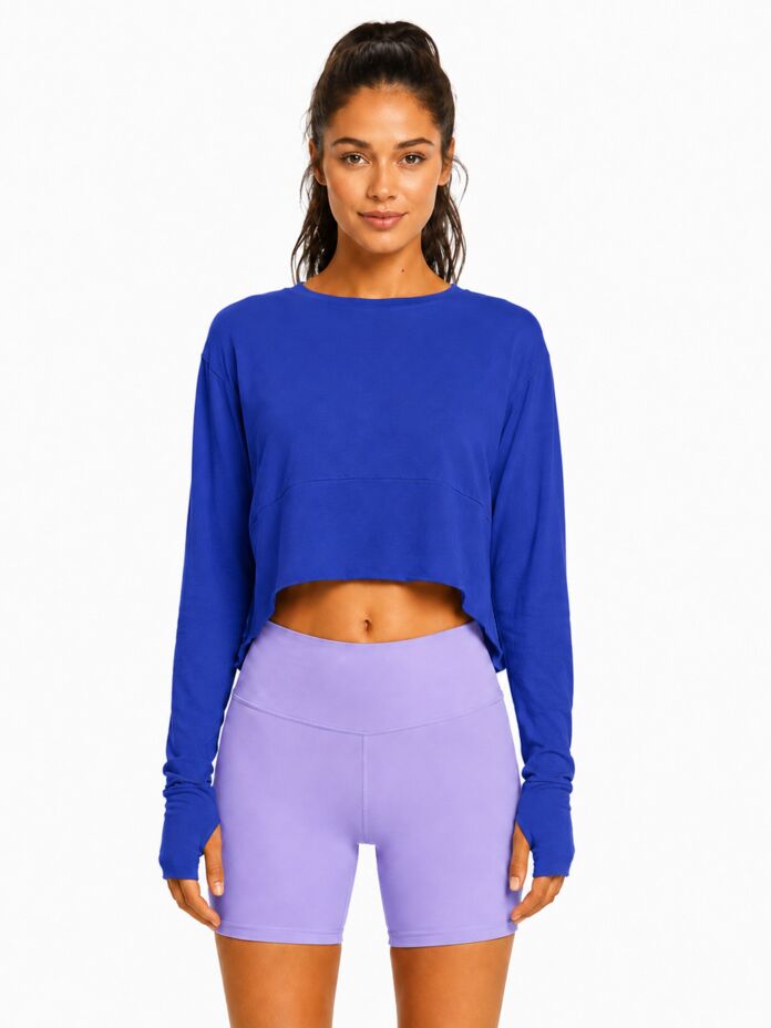 Studio Essentials Crop Hi Low Long Sleeve Thumbnail